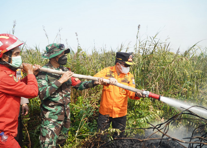 Gubernur Jambi Al Haris Berjibaku Padamkan Karhutla di Pelosok Tanjung Jabung Timur
