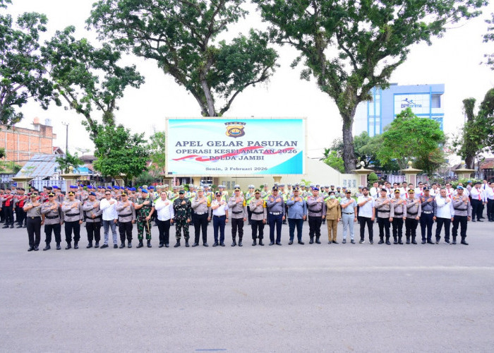  Irwasda Polda Jambi Pimpin Apel Gelar Pasukan Operasi Keselamatan 2026