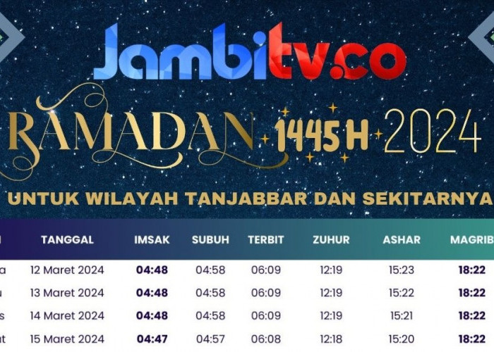 Jadwal Imsakiyah Tanjabbar Tahun 2024, Ramadhan 1445H Berdasarkan Pengumuman Kemenag RI