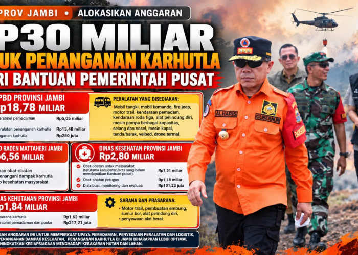 Pemprov Jambi Alokasikan Rp30 Miliar untuk Penanganan Karhutla, Ini Rincian Penggunaannya