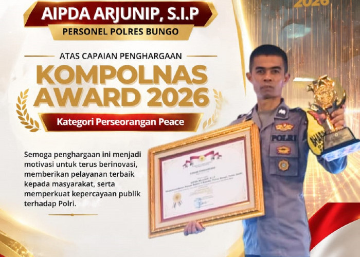 Aipda Arjunif Personel Polres Bungo Raih Peringkat I Kompolnas Awards 2026 