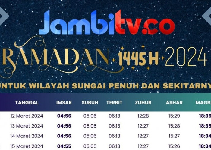 Jadwal Imsakiyah Sungai Penuh Tahun 2024, Ramadhan 1445H Berdasarkan Pengumuman Kemenag RI