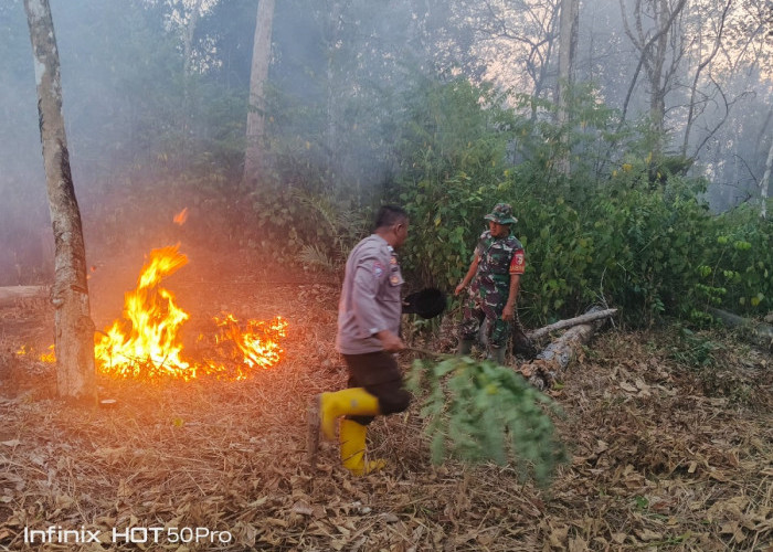 Polres Bungo Ground Check Hotspot, Temukan Lahan Bekas Terbakar di Sungai Mengkuang