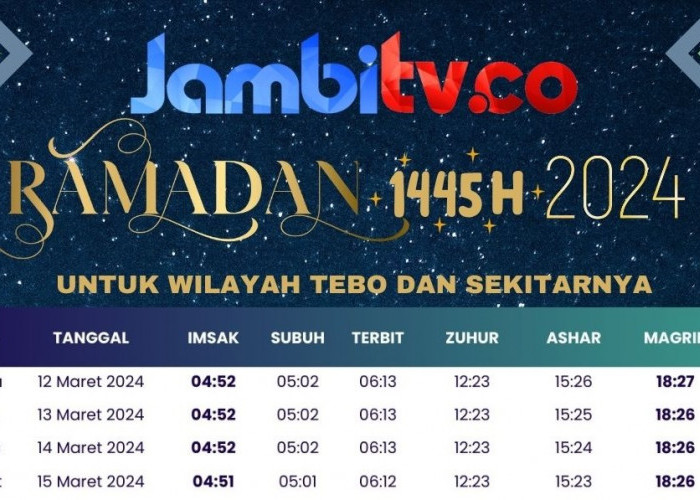 Jadwal Imsakiyah Tebo Tahun 2024, Ramadhan 1445H Berdasarkan Pengumuman Kemenag RI