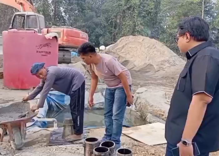 Komisi III DPRD Tebo Sidak Pembangunan Jalan Kabupaten yang Didanai PT SMI di Tebo Tengah