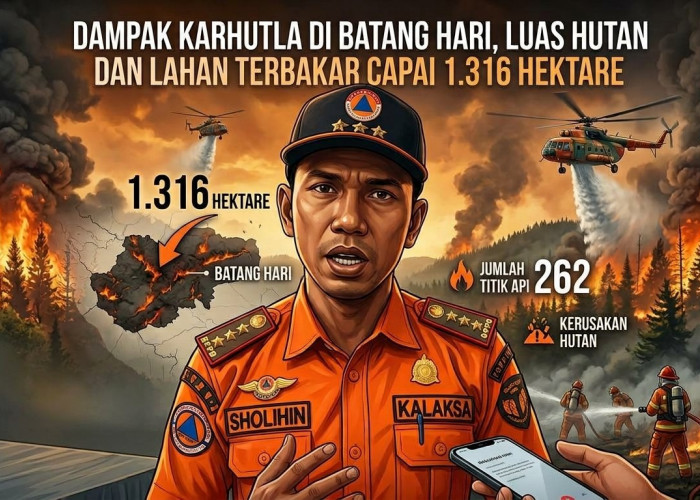 Dampak Karhutla di Batang Hari, Luas Hutan dan Lahan Terbakar Capai 1.316 Hektare