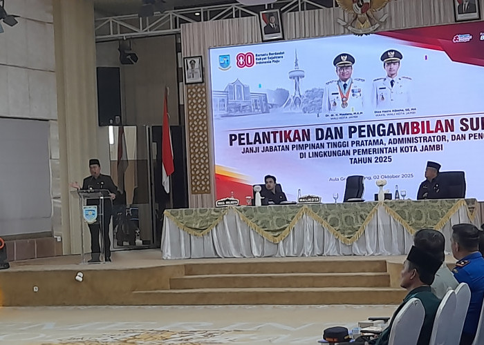Lantik 130 Pejabat Dilingkup Pemkot Jambi, Maulana : Jika Ada Laporan Pungli dan Terbukti Akan Saya Copot