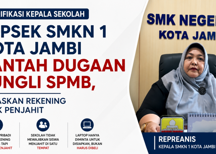 Kepsek SMKN 1 Kota Jambi Bantah Dugaan Pungli SPMB, Tegaskan Rekening Milik Penjahit 