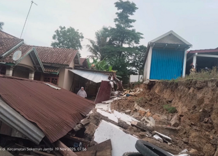 Rumah Warga di Desa Suko Awin Jaya Alami Kerusakan Parah Akibat Longsor