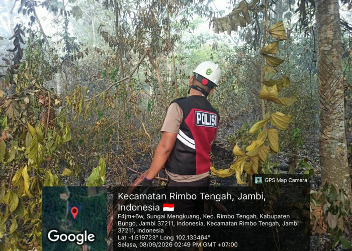 Hotspot Terdeteksi di Bungo, 1 Hektare Lahan Terbakar dan Api Berhasil Dipadamkan