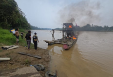 Tim Opsnal Satreskrim Polres Tebo Tangkap Penambang dan Bakar Rakit Dompeng Sungai