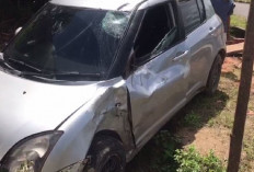 Diduga Sopir Mengantuk, Mobil Hantam Motor Hingga Korban Terkapar Di Ruas Jalan Ex Arena MTQ Muara Bulian