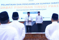 Lantik 12 Pejabat, Menaker: Jabatan Bukan Sekadar Posisi, Layanan Publik Harus Jadi Prioritas