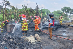 Diduga Dibakar ODGJ, Rumah Sekaligus Tempat Penampungan Rongsokan di Jambi Ludes Terbakar