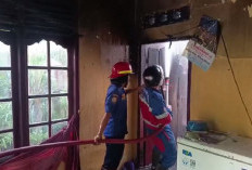 Api dari Kamar Terkunci, Petugas Damkar Kota Jambi Bongkar Pintu dan Padamkan Kebakaran