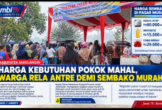 Harga Sembako Melambung, Warga Sarolangun Rela Antre Demi Bahan Pokok Murah