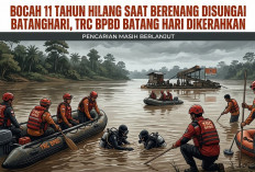 Bocah 11 Tahun Hilang Saat Berenang di Sungai Batanghari, TRC BPBD Batang Hari Dikerahkan